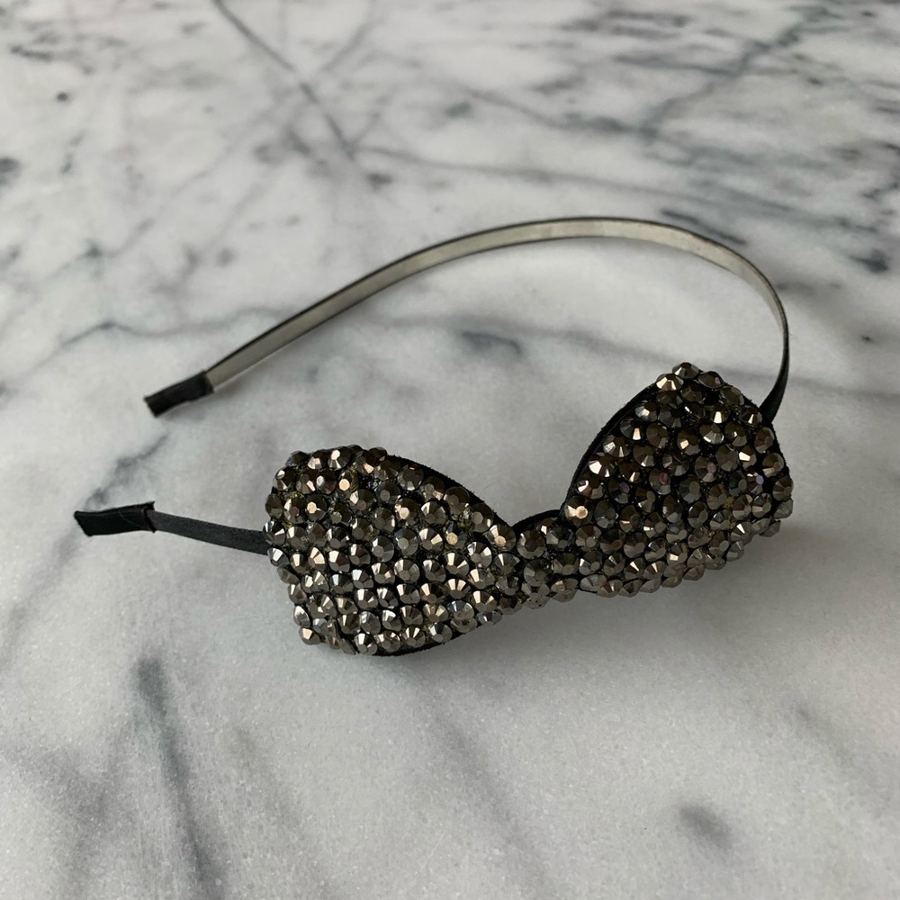 Rhinestoned Bow Headband